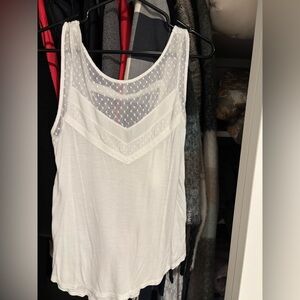 American Eagle Outfitters White Mesh Tank Top Women’s size small